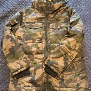 DKNY Green and Brown Camouflage Jacket